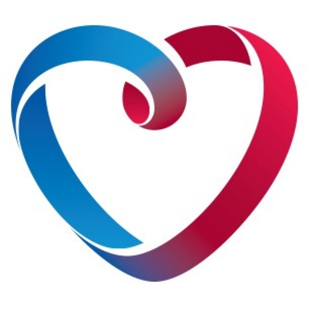 red and blue CVI heart logo